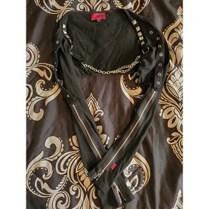 Tripp NYC Black Shrug with Metal Details L/XL